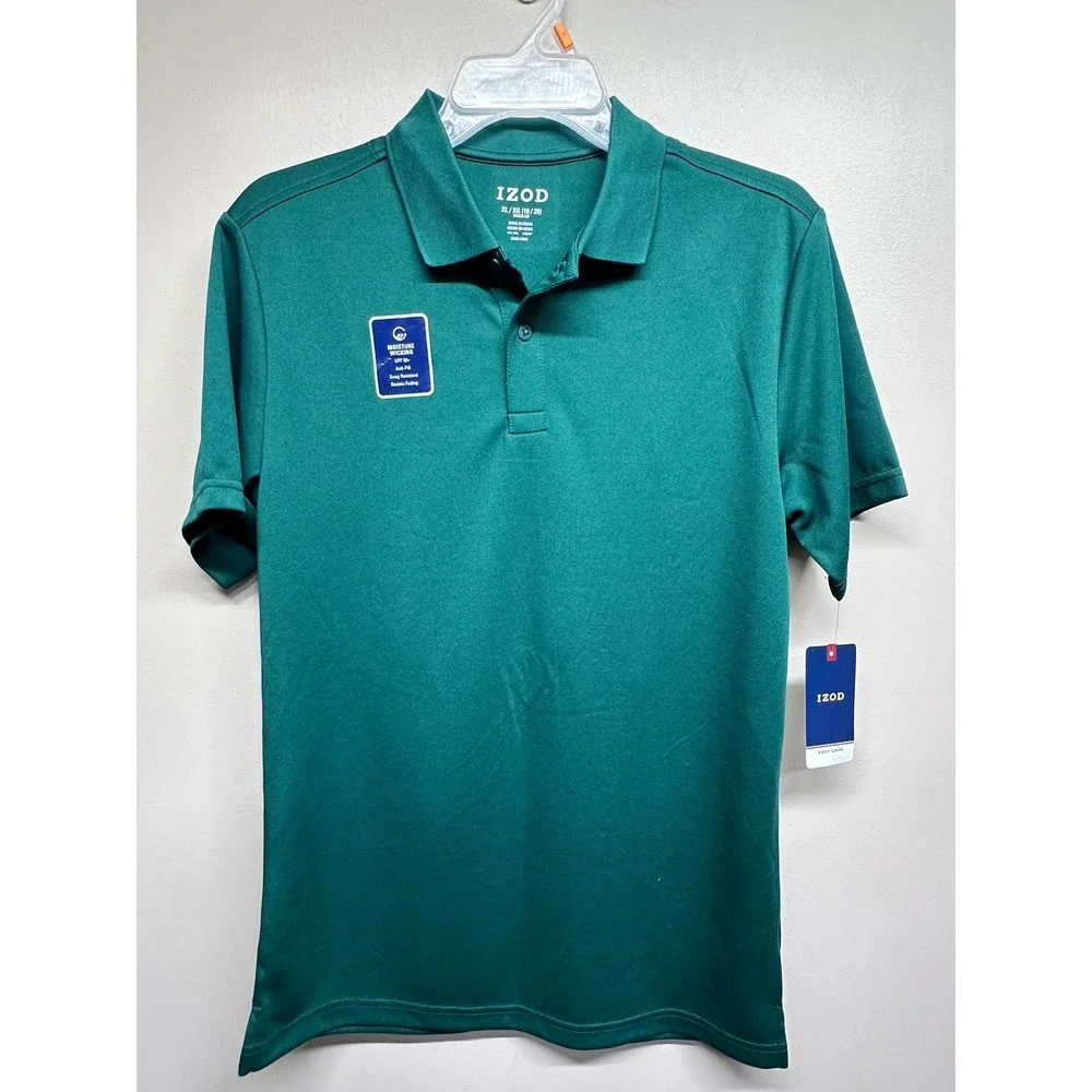 IZOD Kids Boys Green Short Sleeve Polo Shirt‎ XL/XG 18 20 Regular NWT
